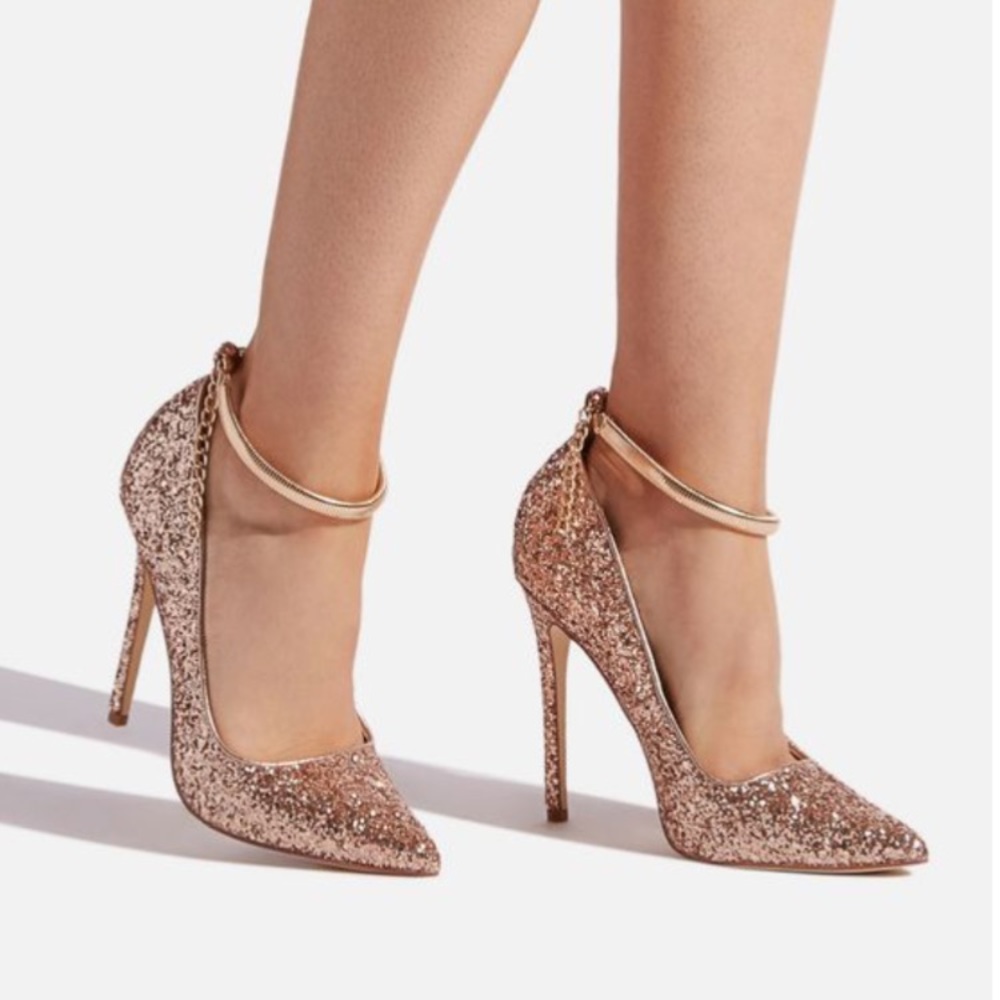 Rose Gold Glitter Heels